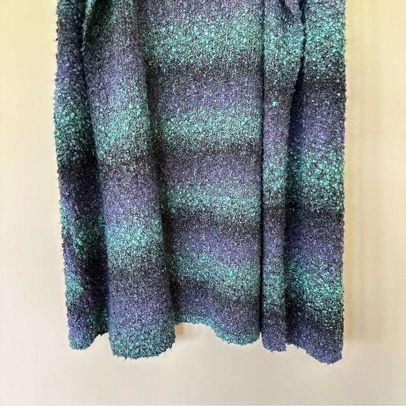 Chicos Women M  Long Sleeveless Cardigan Sweater Purple Duster Jewel Tones Knit - Picture 3 of 11